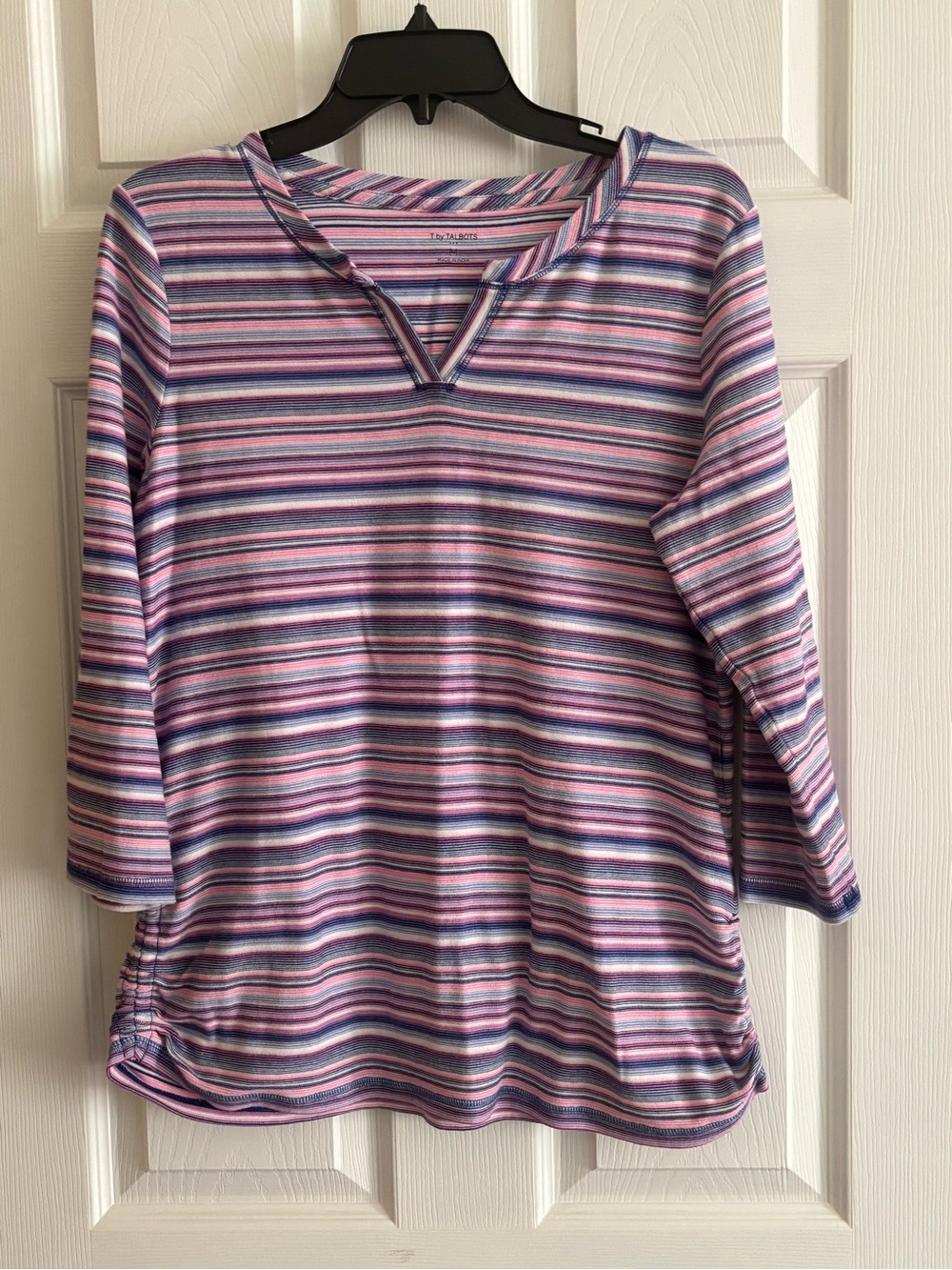 Talbots Pastel Pink, Purple & Blue Striped Long Sleeve Tunic